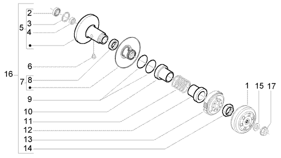 Vespa LX 50 2T - Aandrijfpoulie