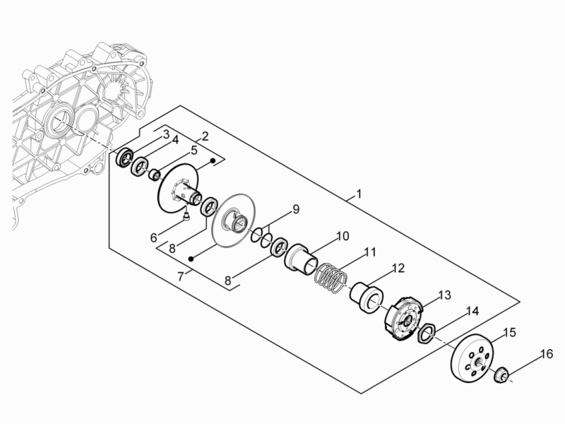 Zip 50 4T NOABS E5 2021-2023 - Aandrijfriemschijven