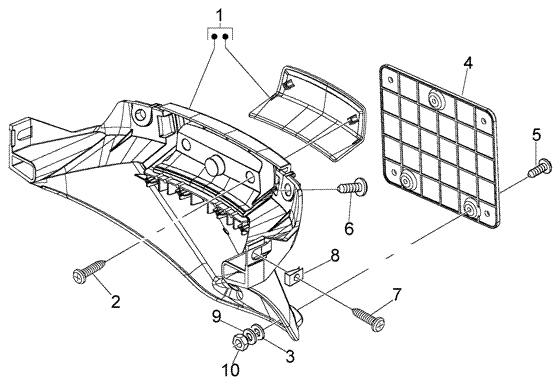 Vespa LX 50 4T 2005-2012 - Achterspatbord