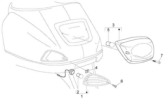 Vespa LX 50 2T - Achter Verlichting