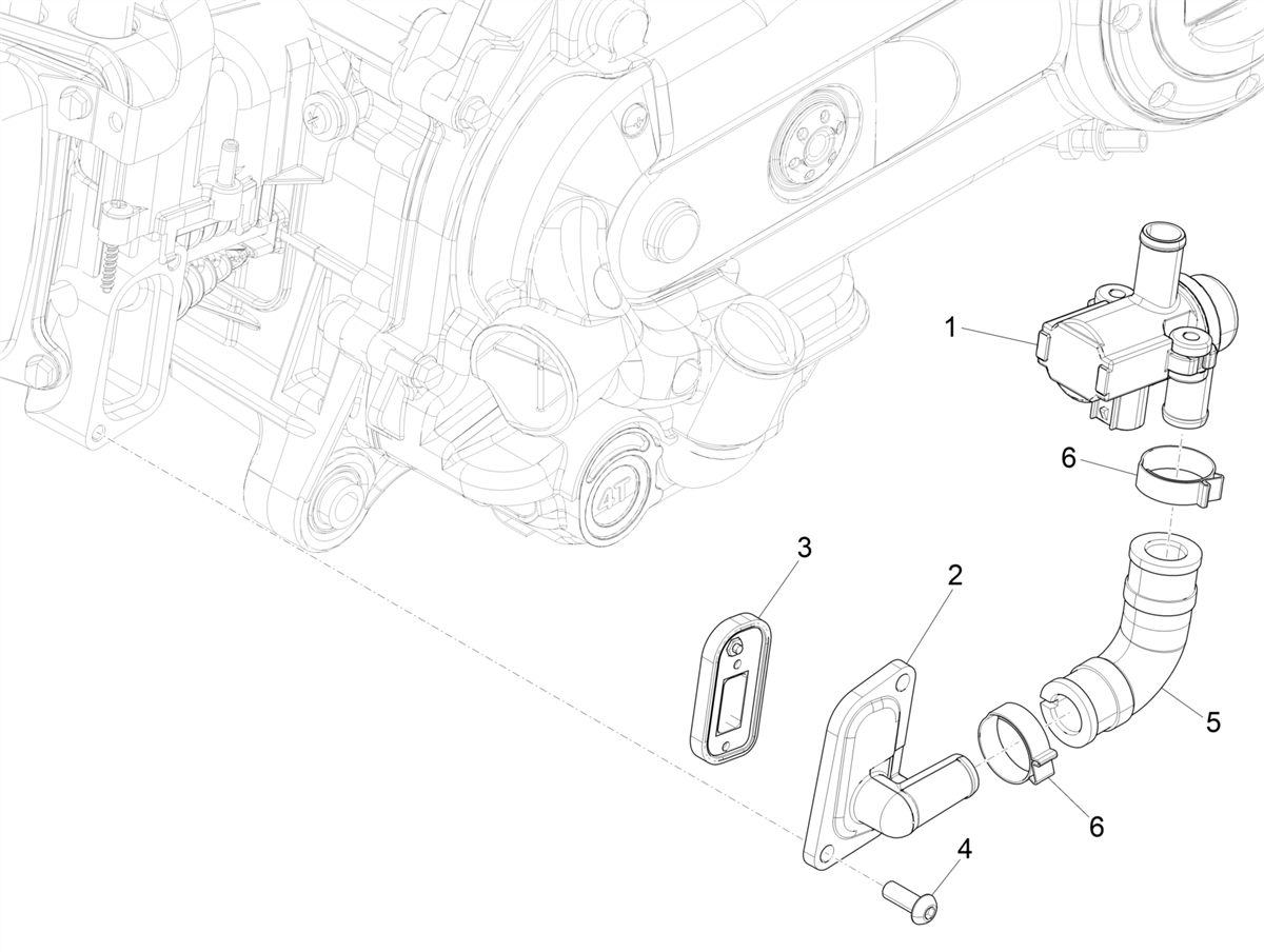 Zip 50 4T 25Km/h NOABS E5 2021-2023 - Behuizing Omgevingslucht