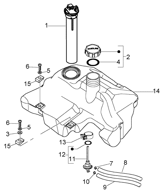 Vespa LX 50 2T - Brandstoftank