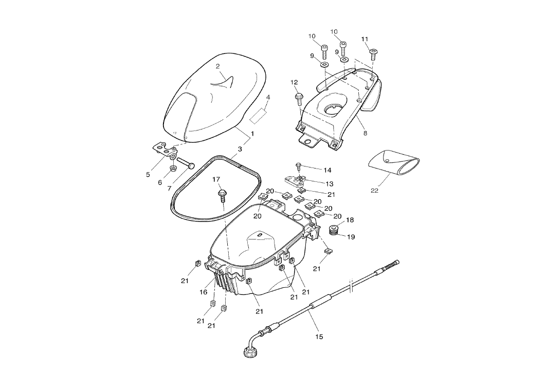 Yamaha Aerox 100 2T 2002 E1 2000-2002 - Zadel & Buddybak