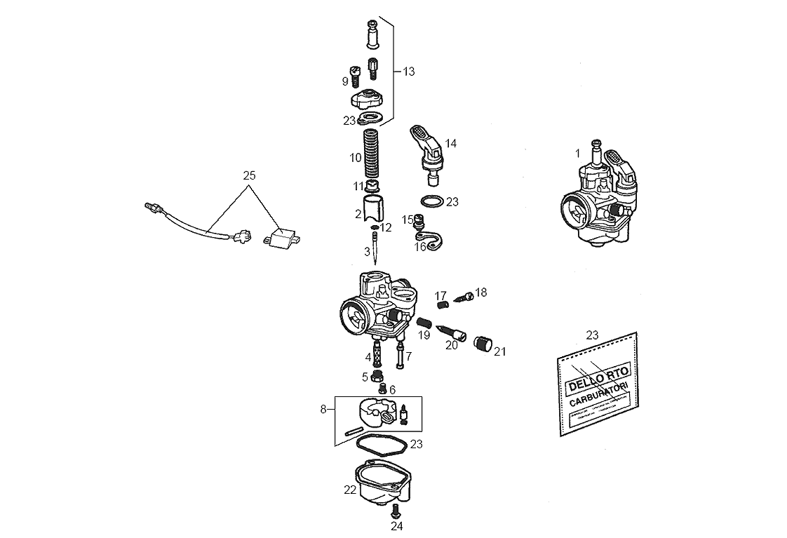 Derbi Senda SM 50 2T 2ª ED Black Devil E2 2003 - Carburateur Automatische Start