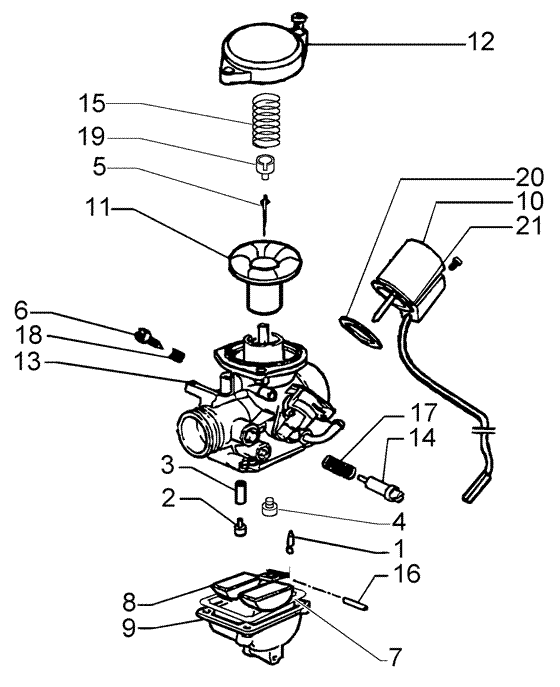 Vespa LX 50 4T - Carburateur