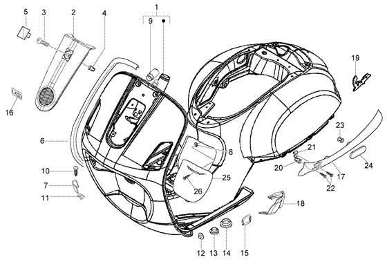 Vespa LX 50 2T - Frame