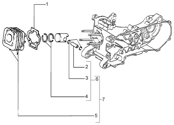 Vespa LX 50 2T - Cilinderzuigereenheid