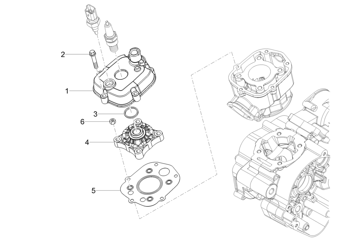 Derbi Senda SM 50 2T X-Treme E4 2018-2020 - Cilinderkop Afdekking