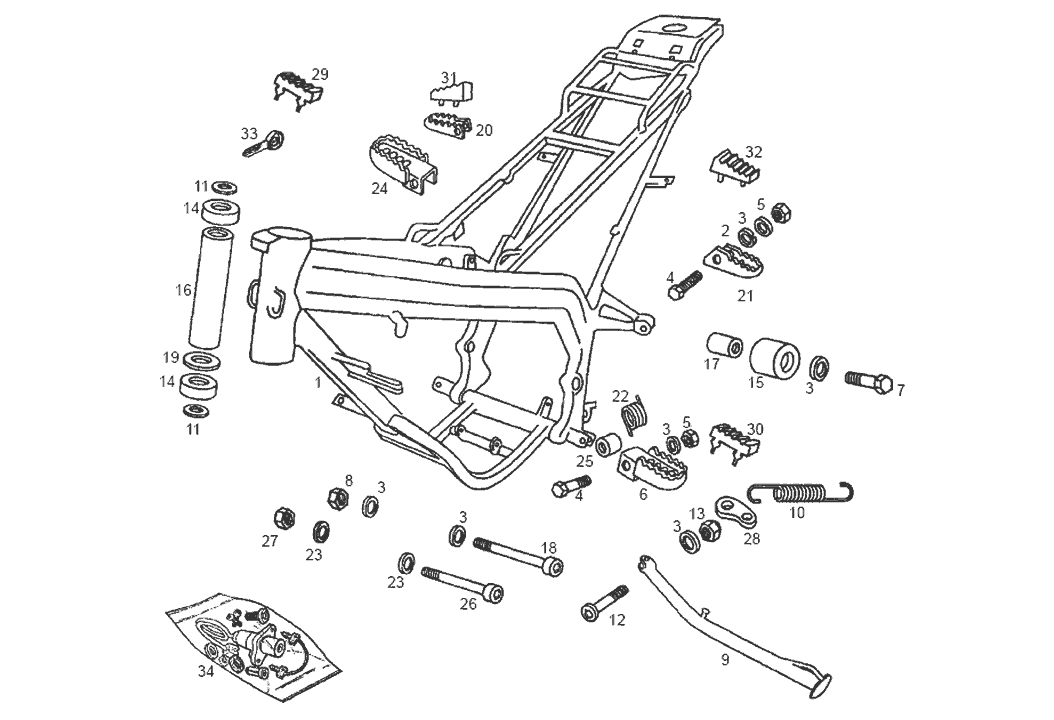 Derbi Senda SM 50 2T DRD Edition Black E2 2005 - Frame