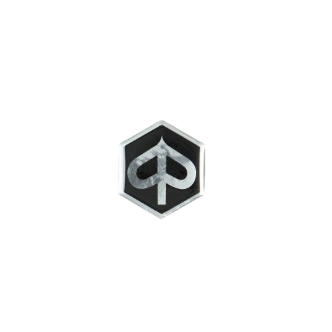 3D Sticker Logo Zwart/Chroom Piaggio Zip