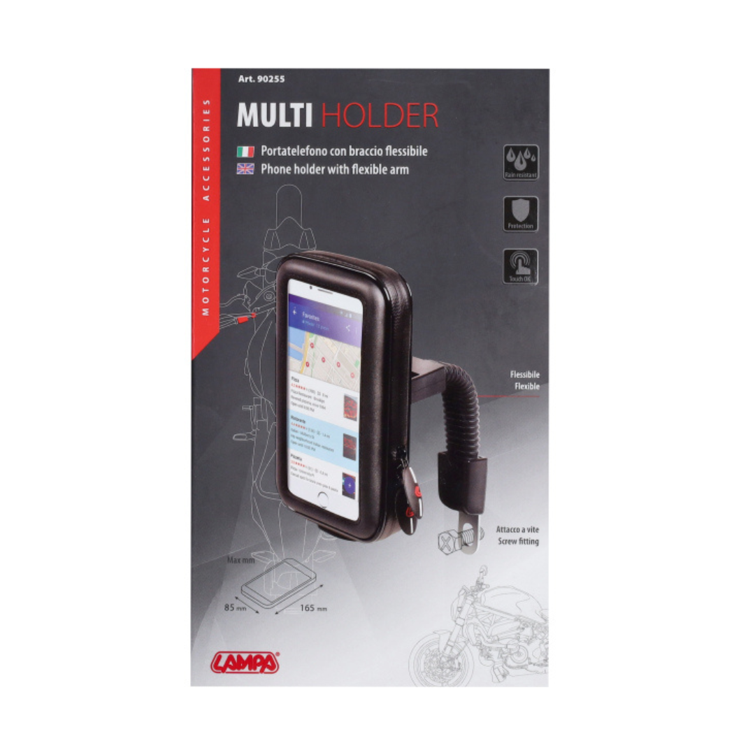 Porta Cellulare Lampa Specchio Mount 110x160x30MM Nero Scooter/Fatbike