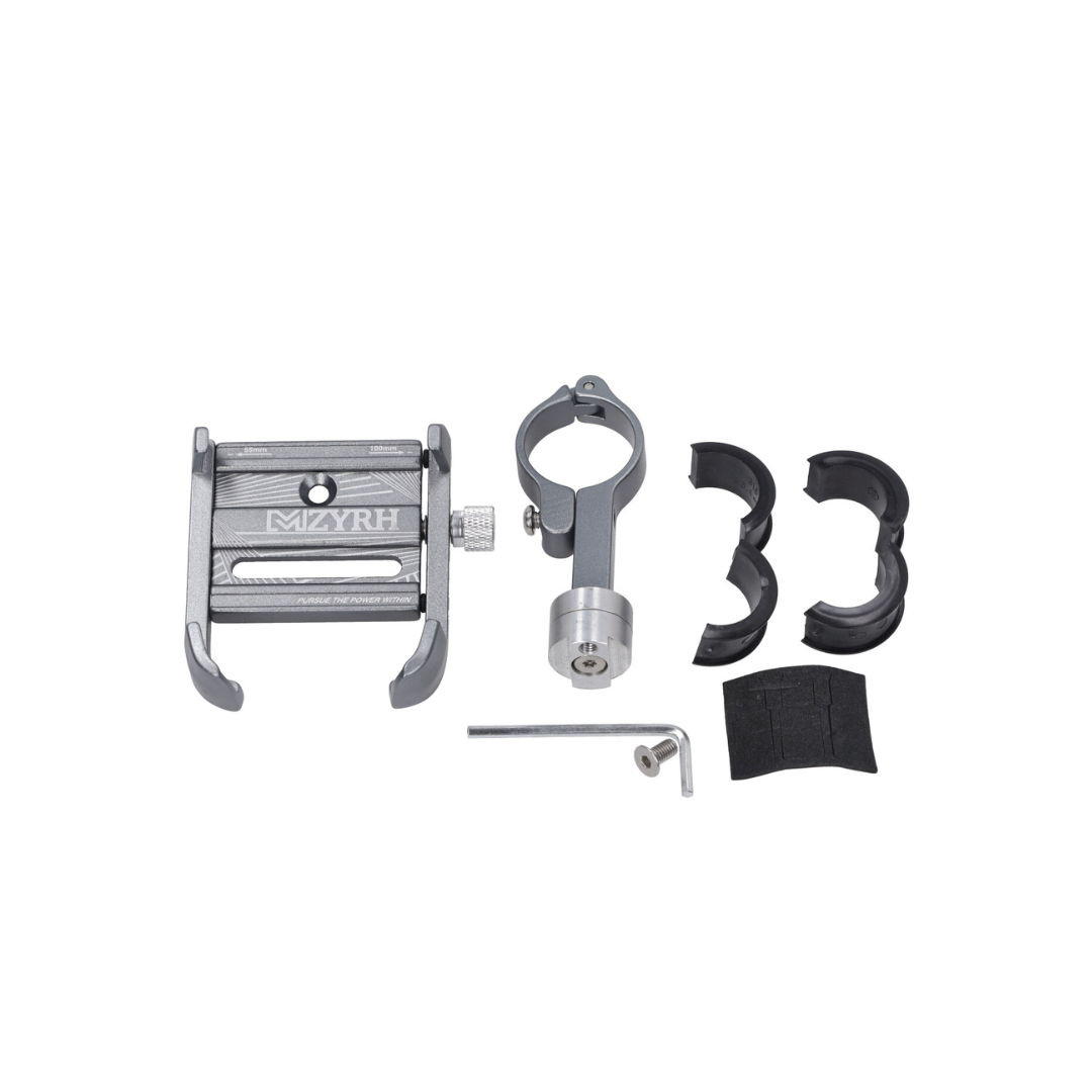 Phone Holder Adjustable Aluminum Gray Scooter/Fatbike