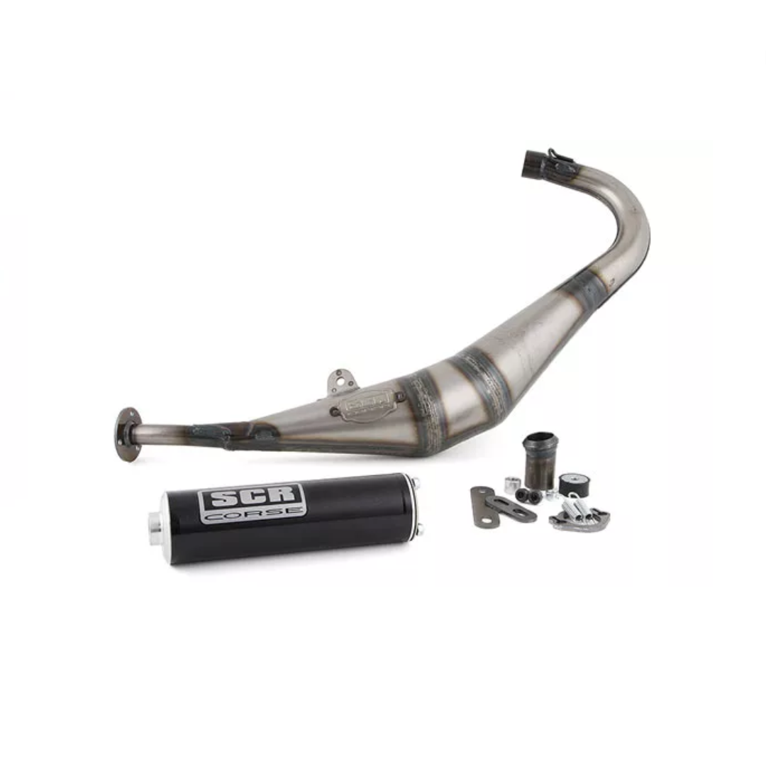 SCR Corse Uitlaat 50-70cc Zwart Onderlangs Derbi Senda 2 Takt