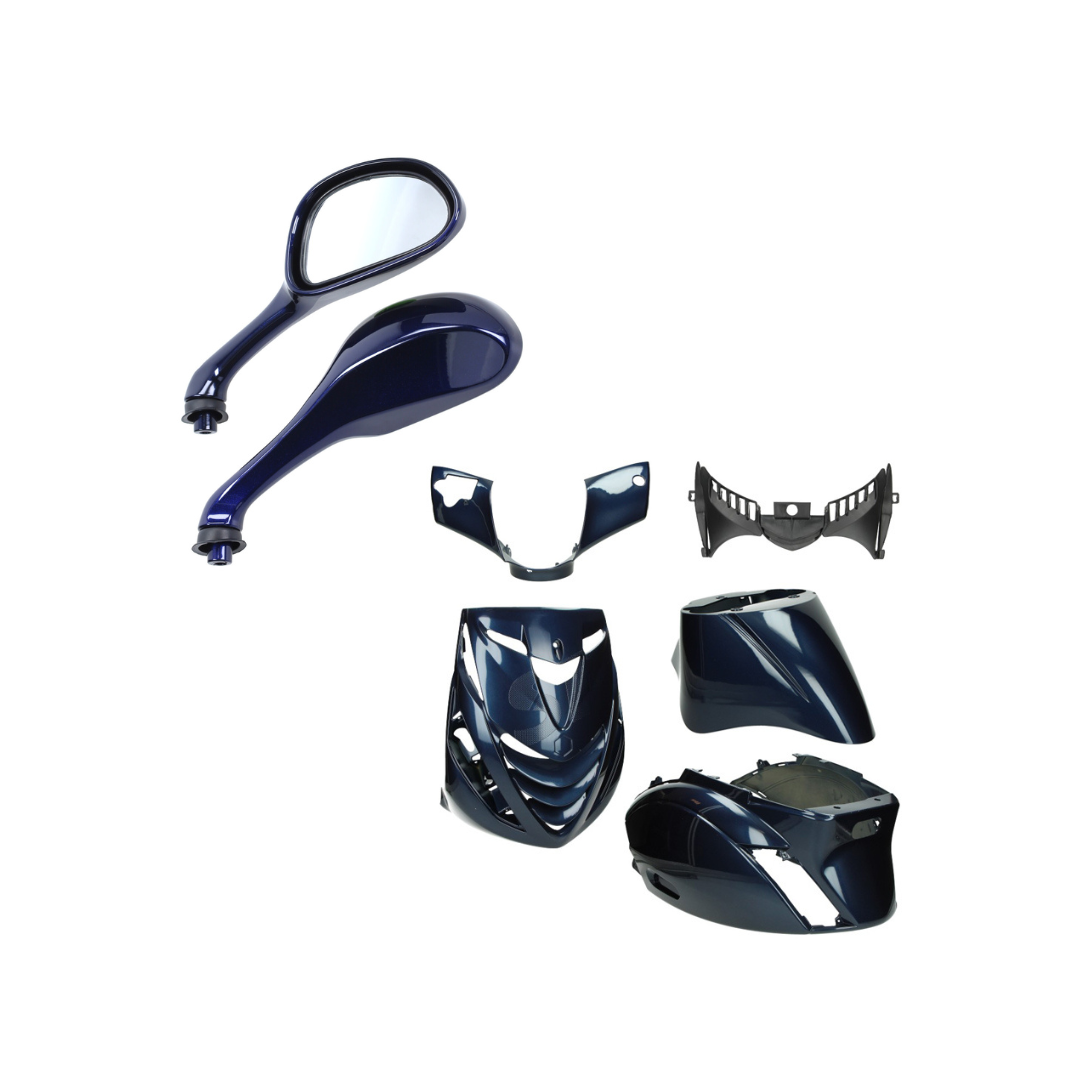 SP Kappenset + Runner Spiegels Midnight Blue Piaggio Zip Bundel
