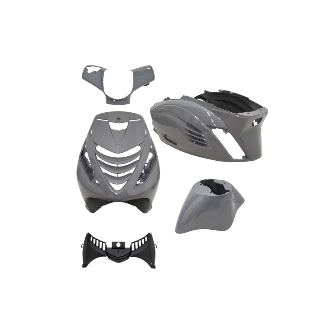 SP RS1 Kappenset + Runner Spiegels Nardo Grijs Piaggio Zip Bundel