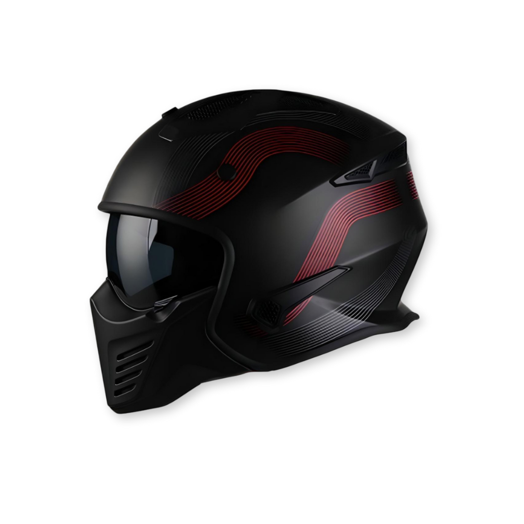 Helmet Vito Bruzano Mat Black / Red