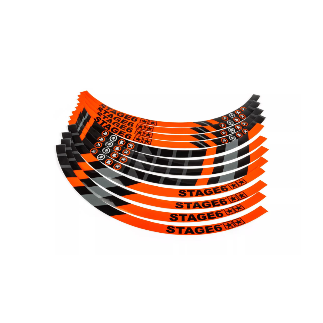 Velgstickerset Stage6 10 Inch Oranje Velgstickers