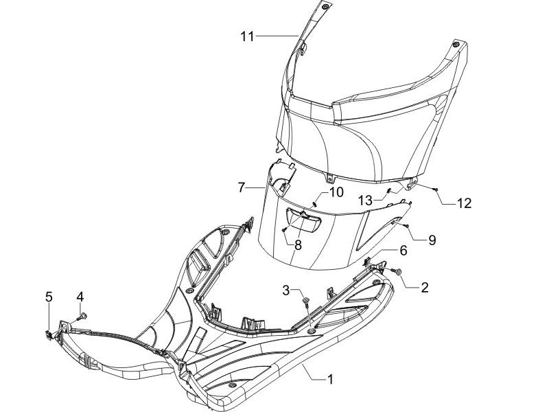 Zip 50 4T NOABS E2 2006-2013 - Treeplank, Bougiekap & Motorscherm