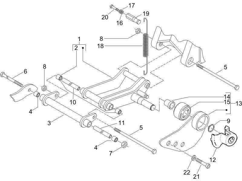 Zip 50 4T NOABS E2 2006-2013 - Motorophanging