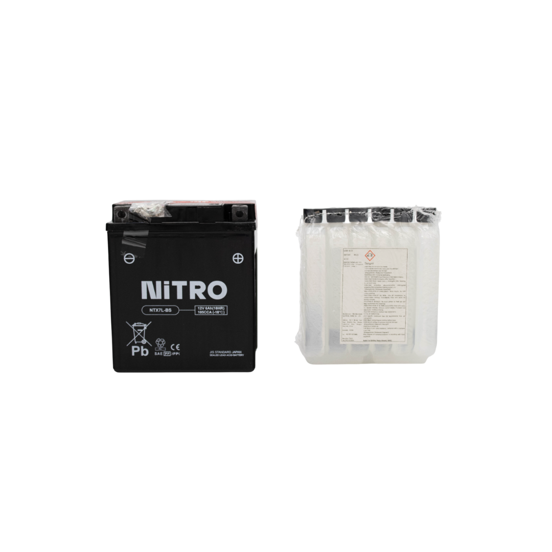 Batterie NTX7L-BS Nitro Piaggio 6AH 12V Zip & Vespa