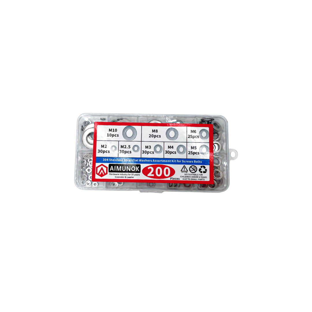 Anneaux en acier inoxydable 200 pièces M2 à M10