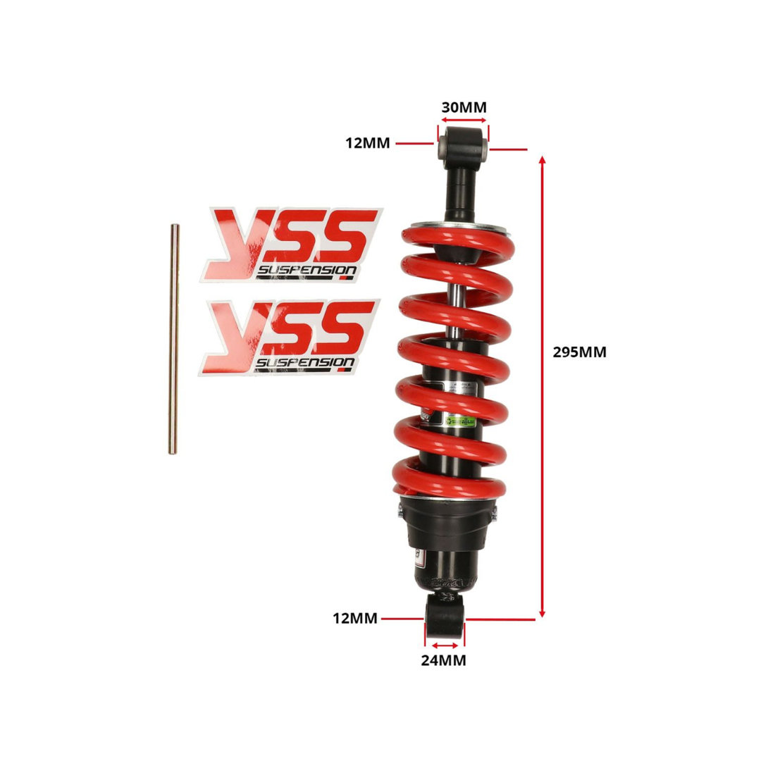 Schokbreker YSS Hybrid Mono Rood 290MM Derbi Senda