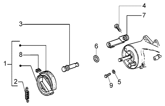 Vespa LX 50 4T - Remschoen & Achterrem Toebehoren