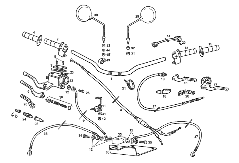 Derbi Senda SM 50 2T 2ª ED DRD 2002-2003 - Remhevel & Bowdenkabel