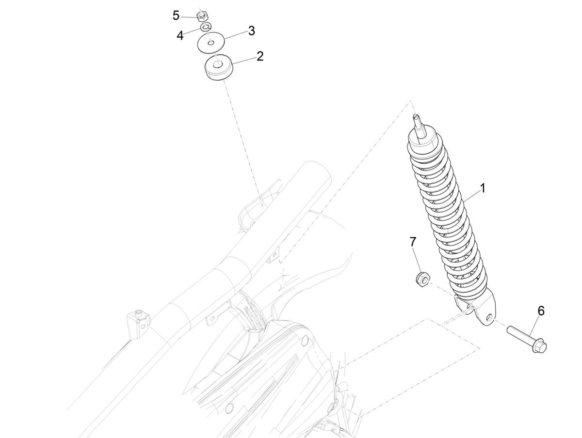 Zip 50 4T NOABS E5 2021-2023 - Schokdemper/Breker