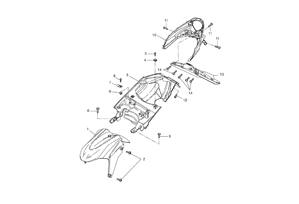Yamaha Aerox 50 R Facelift 2013-2016 - Spatborden