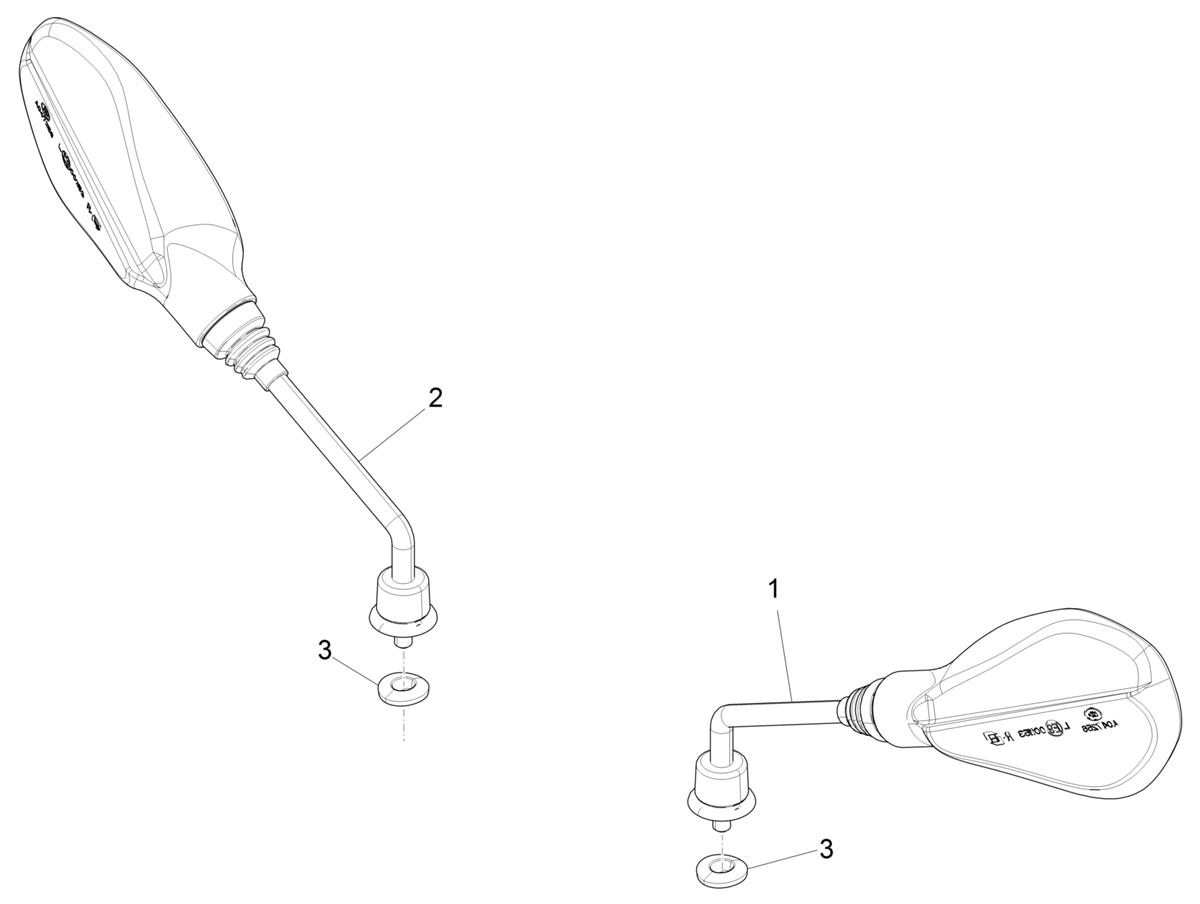 Zip 50 4T NOABS E5 2021-2023 - Spiegels