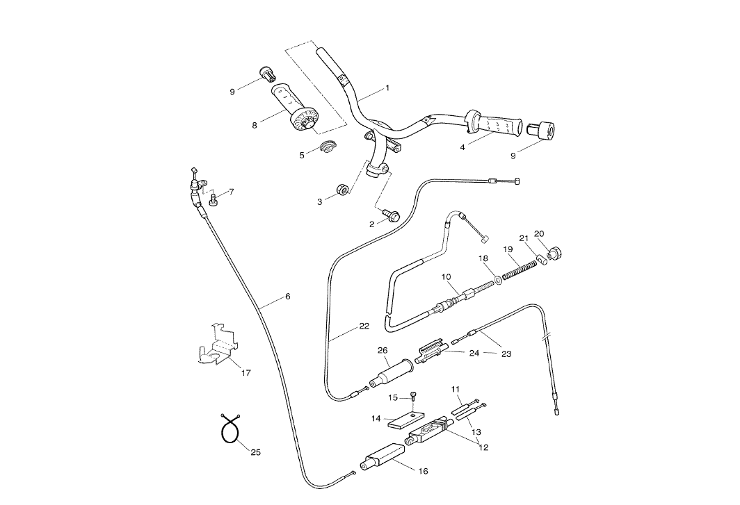 Yamaha Aerox 100 2T 2002 E1 2000-2002 - Stuur & Gaskabel