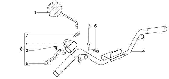 Vespa LX 50 4T 2005-2012 - Stuurdelen & Spiegel