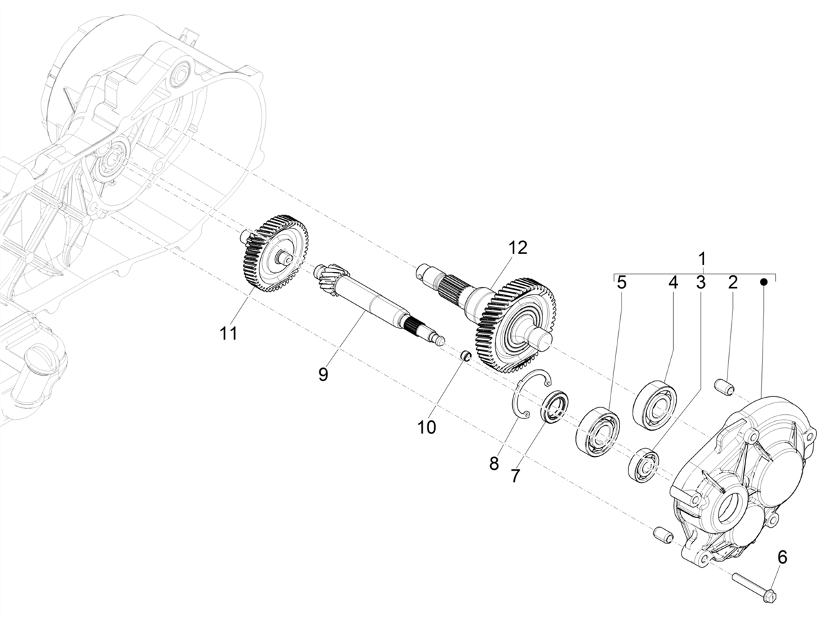 Zip 50 4T 25Km/h NOABS E5 2021-2023 - Tandwielkast