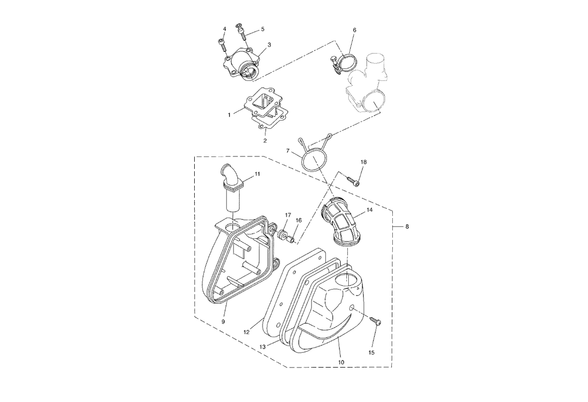 Yamaha Aerox 50 R Facelift 2013-2016 - Toevoer & Luchtfilter