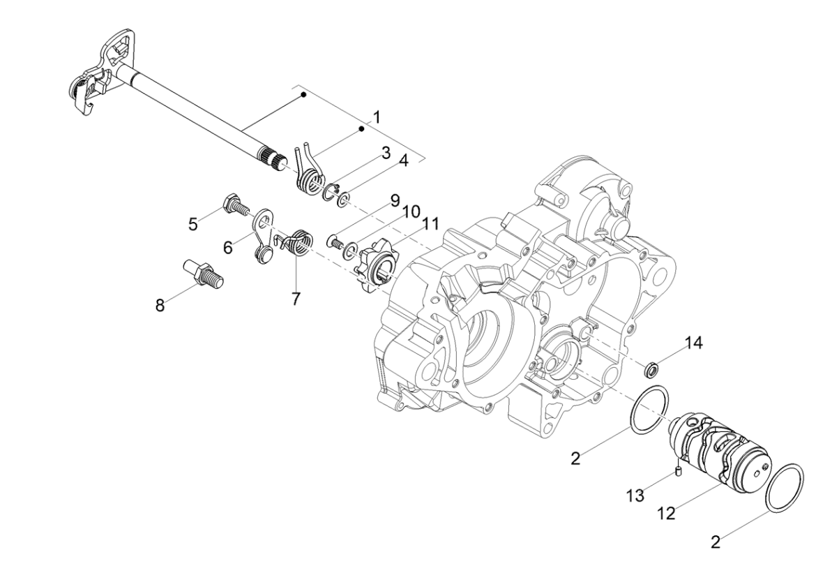 Derbi Senda SM 50 2T X-Treme E4 2018-2020 - Transmissie Schakelstang