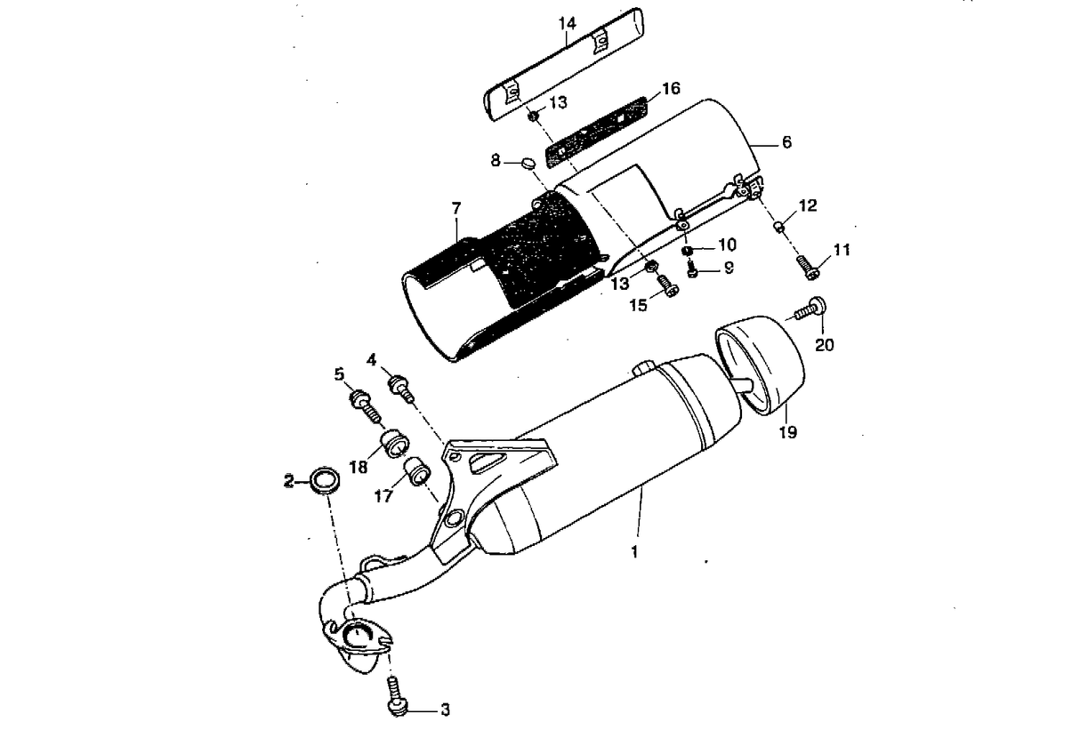 Yamaha Aerox 50 R 1998-2012 - Uitlaat