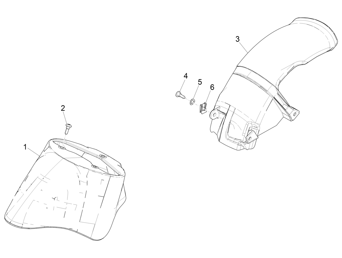 Zip 50 4T 25Km/h NOABS E5 2021-2023 - Voor- Achterspatbord