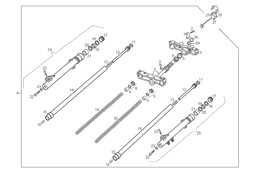 Derbi Senda SM 50 2T 2ª ED DRD 2002-2003 - Voorvork