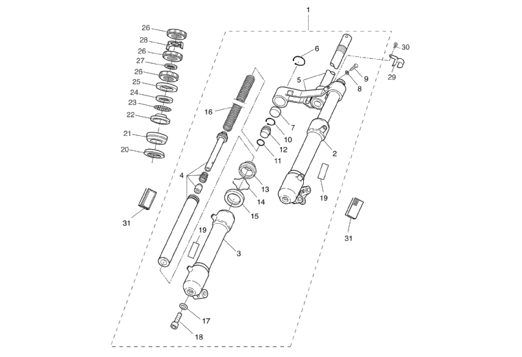 Yamaha Aerox 50 SP 1999-2012 - Vork
