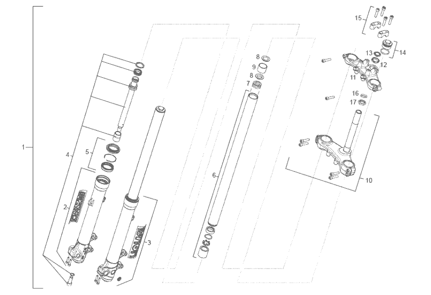 Derbi Senda SM 50 2T DRD Edition Black E2 2005 - Voorvork