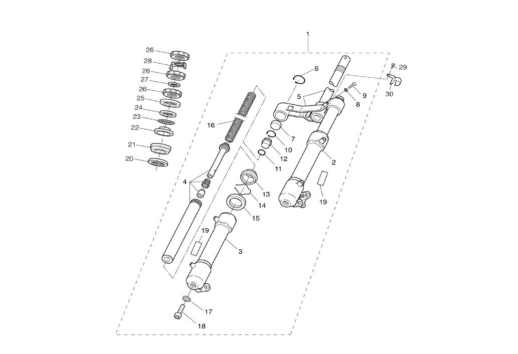 Yamaha Aerox 100 2T 2002 E1 2000-2002 - Voorvork