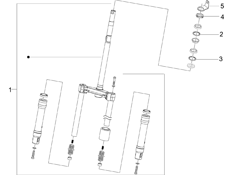 Zip 50 4T NOABS E2 2006-2013 - Voorvork Balhoofdset