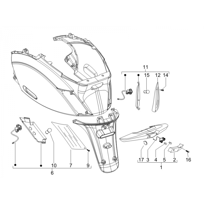 Éclairage arrière - Lumières clignotantes | ZIP 50 4T 25 km / h Noabs E2 2006-2016 (EMEA)