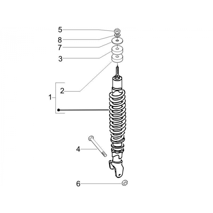 Sospensione posteriore -ruota - Shock Surmoder | Zip 50 4T 25 km/h Noabs E2 2006-2016 (EMEA)
