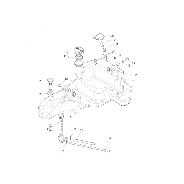 Réservoir de carburant Zip 50 4T 25 km / h Noabs E2 2006-2016 (EMEA)