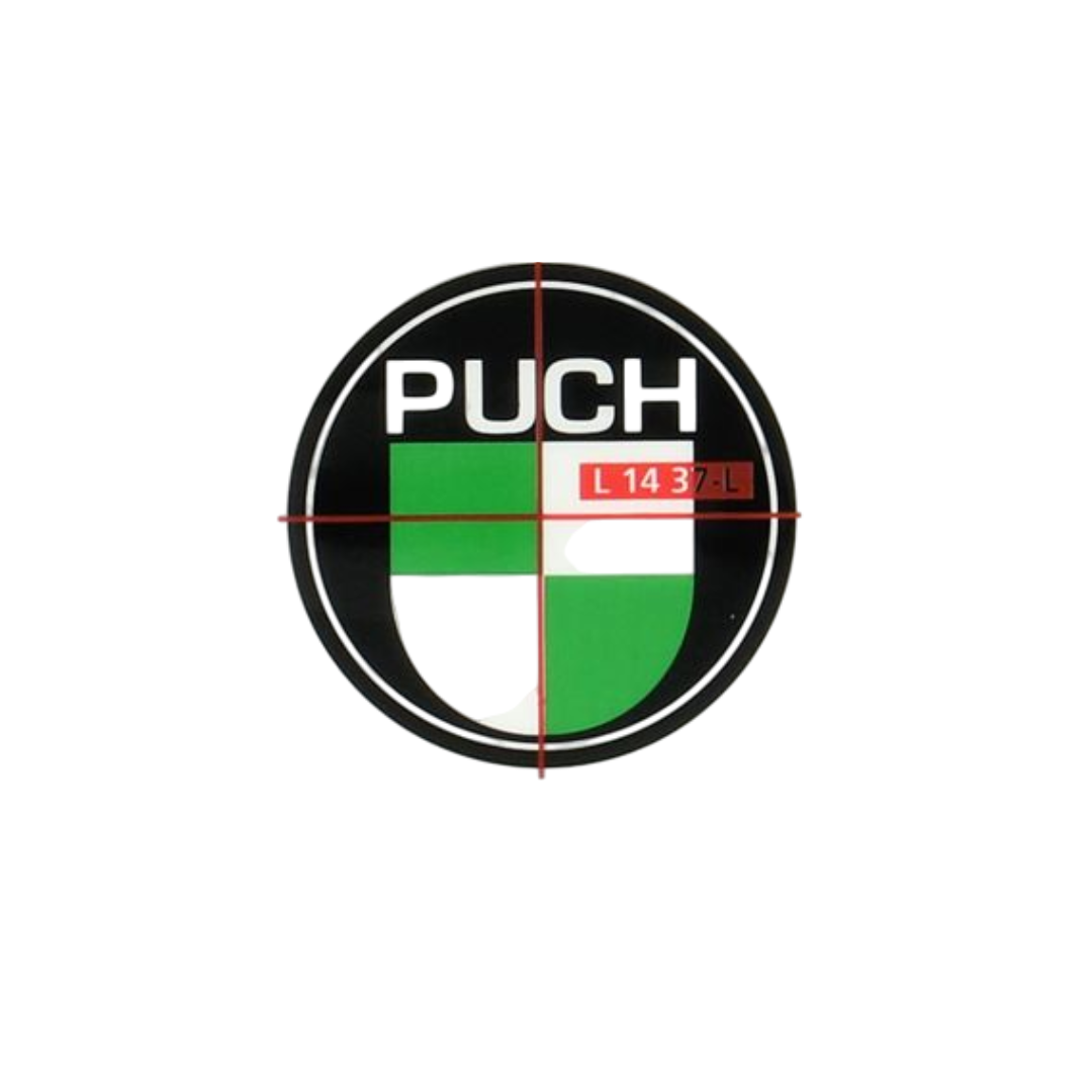 Puch logo 40mm black/white/green