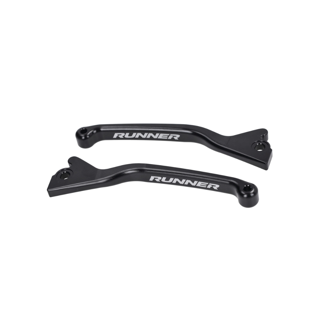 Set de leviers de frein noirs Fast Arrow Pro CNC Double Disque Gilera Runner 50-180cc 2 Temps