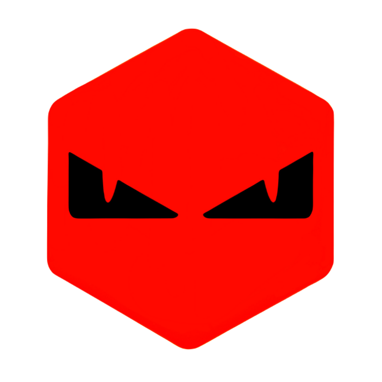 3D Voorkaplogo/Sticker Boze Ogen Zip Rood/zwart 3D Sticker