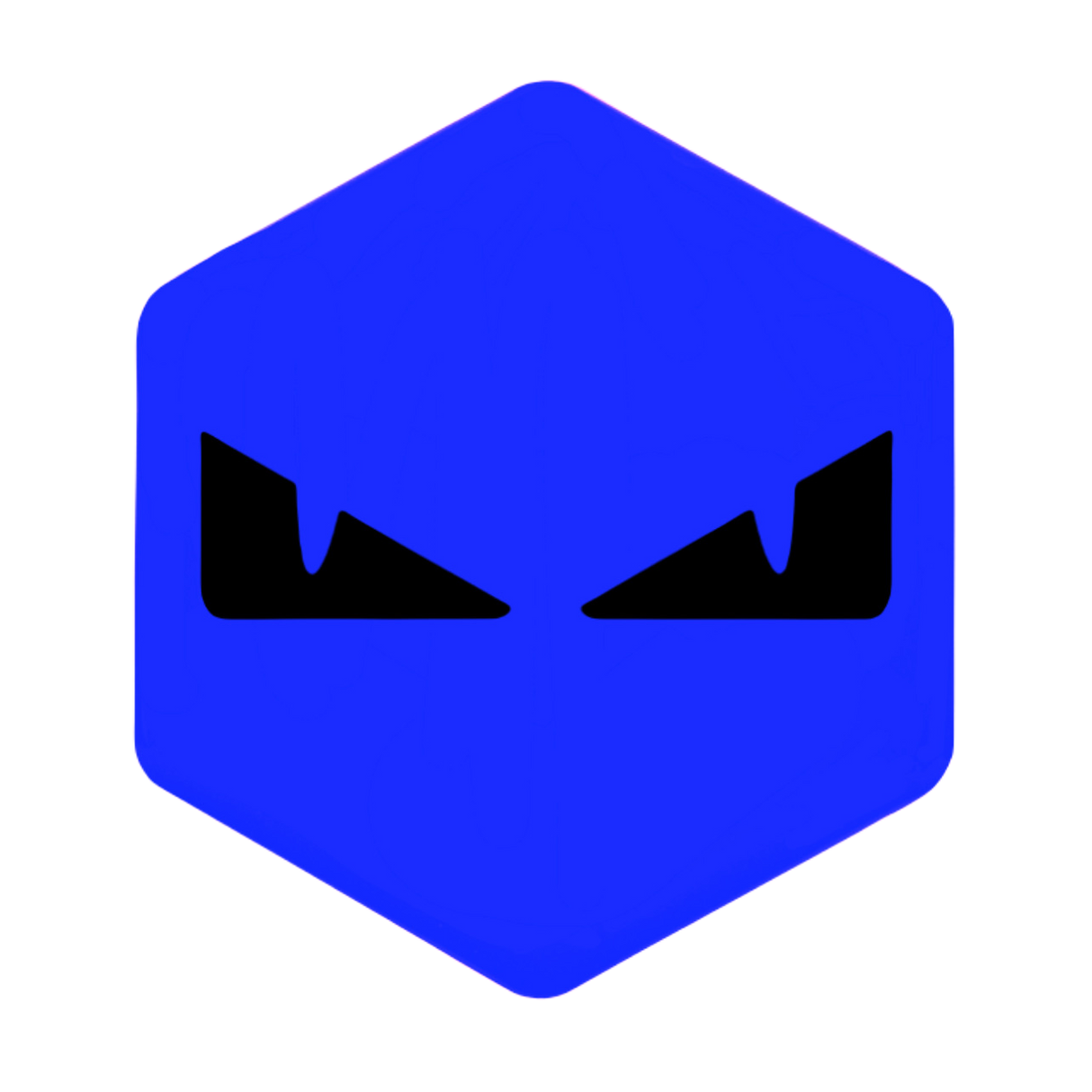 3D Voorkaplogo/Sticker Boze Ogen Zip Blauw/zwart 3D Sticker